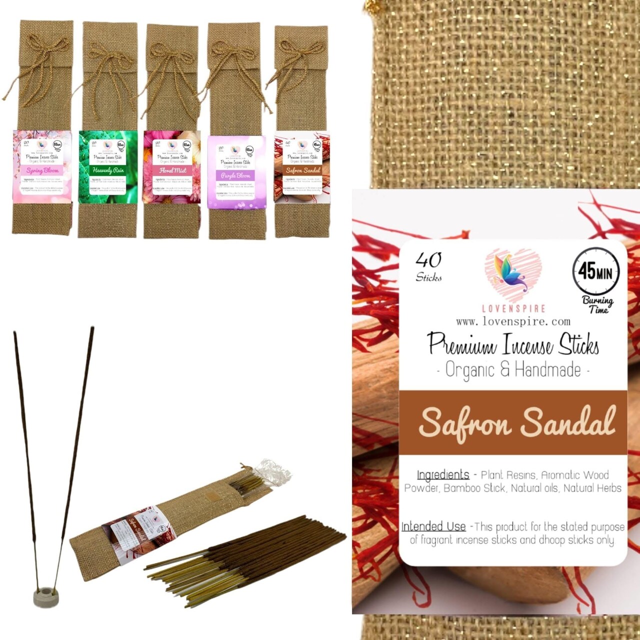 20 Ct. Premium Scented Incense Stick Plain Incense Kit with Wooden Box Agarbatti Dhoop Stick Low Smoke Incense with Spiritual Fragrance Pooja Essential Indian Temple Item